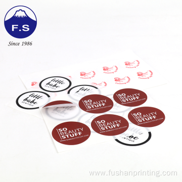 Round Shape PVC Waterproof Sticker Paper Custom